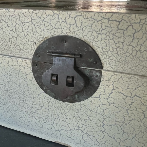 Hand Painted Shabby Chic Floral Decorative Box with Metal Accents - Picture 9 of 10